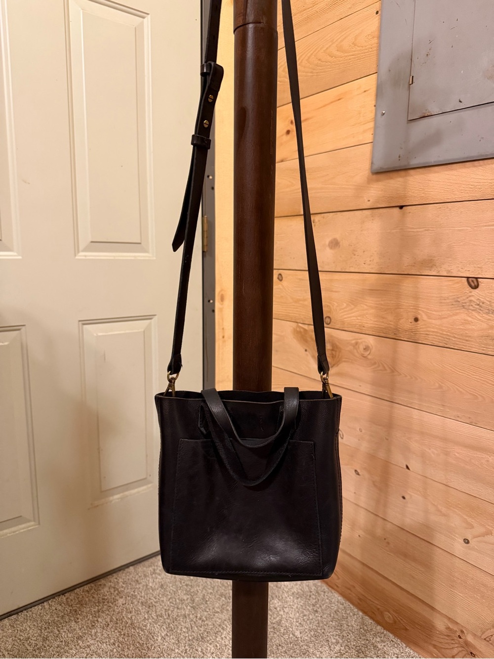 Madewell Black Leather Crossbody Bag